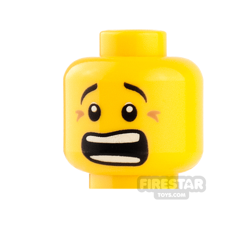 ☀️NEW Lego Minifigure Head Light Flesh Chin Dimple Open Mouth Surprised Scared